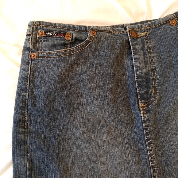 Angel jeans Y2k medium wash jean midi skirt. Size M - Picture 2 of 6